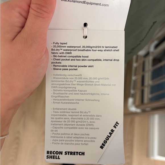 NEW with tags Black Diamond Recon Stretch Ski Shell - Women’s size Small - Picture 5 of 9